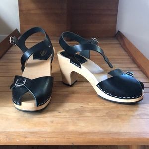 Swedish Hasbeens Black Pia Super High Sandals